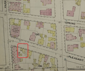 136 Pleasant Street on the 1886 Sanborn Insurance maps. Library of Congress