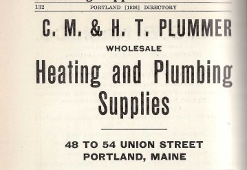 C.M. & H.T Plummer advertisement from the 1926 city directory. Authors collection.